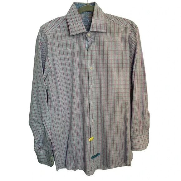 English Laundry Men's Long Sleeve Button Down Plaid Shirt Size 15.5 - Picture 1 of 13
